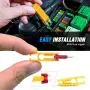 Nilight - 50029R 120 Pcs Standard Blade Fuse 5A/7.5A/10A/15A/20A/25A/30A AMP Assorted Set with 10 Pack 14AWG ATC/ATO Inline Fuse Holder, 2 Years Warranty