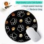 ITNRSIIET [20% Larger] Mouse Pad with Stitched Edge Premium-Textured Mouse Mat Waterproof Non-Slip Rubber Base Round Mousepad for Laptop Computer PC Office 8.7×8.7×0.12 inches Black Bear Paw