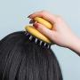 Spa Massage Hair Comb Handheld Silicone Scalp Shampoo Massage Brush Shower Bath Comb Hairbrush Soft Styling Tool (Yellow)