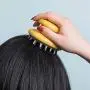 Spa Massage Hair Comb Handheld Silicone Scalp Shampoo Massage Brush Shower Bath Comb Hairbrush Soft Styling Tool (Yellow)