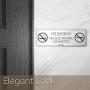 No Smoking No Electronic Cigarettes - Laser Engraved Sign - 3''x9'' - .050 Brushed Silver Plastic
