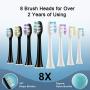 HSYTEK Whitening Electric Toothbrush Dual Handles, H21 TouchDo Ultra Sonic 48,000 VPM Motor Rechargeable Toothbrushes for Adults and Teens with 8 Brush Heads - 3 Modes w Smart Timer