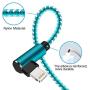 Right Angle iPhone Charger 10ft 3 Pack 90 Degree Lightning Cable Compatible with iPhone 12 11 Pro XS MAX/XR/X/8 8 Plus/7 7 Plus/6 6 Plus/iPad (Light Blue,10ft)