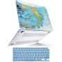 B BELK MacBook Air M1 Case, MacBook Air 13 inch Case 2020 2019 2018 Release A2337 A2179 A1932 with Touch ID, Vivid Gold Line Mac Air 2020 Case Laptop Plastic Hard Shell + 2 Keyboard Covers, Blue Gold