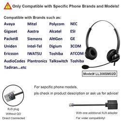 Oppetec Telephone Heaset RJ9 Plug Office Headset with Noise Cancelling Microphone Work for IP Phones Avaya Polycom NEC etc