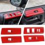 Car Window Lift Switch Button Cover Tirm for Toyota 4Runner 2010-2020 (Red)