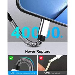 [Apple MFi Certified] 2Pack Lightning Cable 6ft,Cabepow 6 Foot iPhone Charger Cables,6 Feet Nylon Braided 2.4A Cord for iPhone 11/11 Pro /11 Pro Max/XS/XS Max/XR/X/8/8 Plus/7/7 Plus/6/6 Plus/5/SE