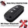 iSaddle for Audi Fob Cover - Carbon Fiber Pattern Car Key Protector for Audi A1 A3 A4 A5 A6 A6L A8 Q2 Q3 Q5 Q7 TT TTS R8 S3 S4 S5 S6 RS3 RS4 RS6 3 Buttons Flip Keyless Entry Smart Key Case/w Keychain
