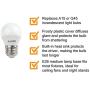 J.LUMI BPC4505 LED Bulb 5W, A15 Bulb, G45 Bulb Shape, 40 Watt Equivalent, E26 Base, 3000K Soft White, Ceiling Fan Light Bulbs, Appliance Bulb, Bathroom Light Bulbs, Non Dimmable (Pack of 4)