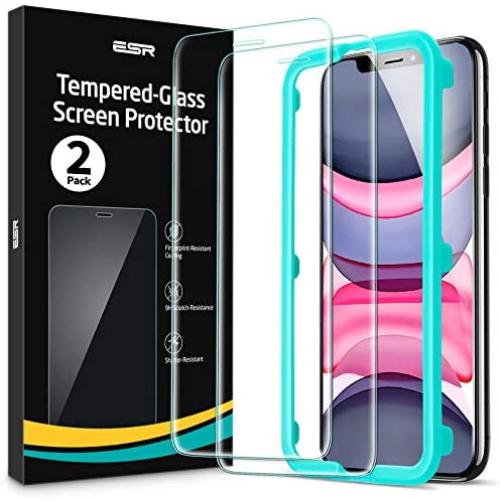 ESR Screen Protector Compatible for iPhone 11, iPhone XR [2 Pack] [Easy Installation Frame] [Case Friendly], Premium Tempered Glass Screen Protector for iPhone 6.1 Inch (2019)
