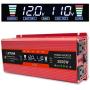 Cantonape 1000W/2000W(Peak) Car Power Inverter DC 12V to 110V AC Converter with LCD Display Dual AC Outlets and Dual USB Car Charger for Car Home Laptop Truck (Red)
