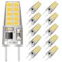 G8 LED Bulb Dimmable, All New 20-25W Halogen Bulb Replacement, T4 Type Bi-Pin G8 Base, 120V Daylight White 6000K LED Puck Light Bulbs for Under Cabinet Light, Under Counter Kitchen Lighting (10 Pack)