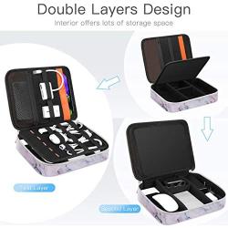 Electronic Organizer Bag, FINPAC Portable Accessories Storage for Cable/Cord/Charger/Phone/USB/SD Card, Portfolio Tablet Sleeve Carrying Case for iPad Pro 11 in/10.2'' New iPad/10.5'' iPad Air/9.7'' iPad
