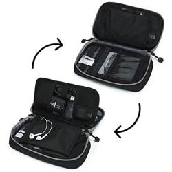 BAGSMART Electronic Organizer Travel Cable Organizer Bag Portable Electronic Accessories Bag for Cable, USB, Black and Grey