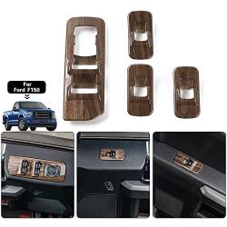 Car Window Lift Switch Panel Decoration Frame Cover Trim for 2015 2016 2017 2018 Ford F150 Accessories (Wood Grain)