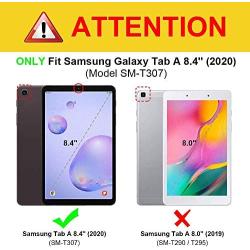 ZenRich Galaxy Tab A 8.4 Case (2020), SM-T307/SM-T307U Case with Kickstand Hand Strap and Shoulder Strap zenrich Heavy Duty Shockproof Case for Samsung Galaxy Tab A 8.4 T307 Verizon /Sprint (Black