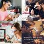 Magnifying Glasses - Headband Magnifier Glasses with 2 Led Light ，Hands-Free Interchangeable Headband and 5 Lenses for Close Work