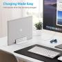 Vertical Laptop Stand [Adjustable Size], OMOTON Desktop Aluminum MacBook Stand with Adjustable Dock Size, Fits All MacBook, Surface, Chromebook and Gaming Laptops (Up to 17.3 inch), Silver