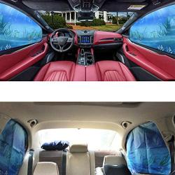 ZATOOTO Car Side Window Sun Shades - Front Rear 4 pcs Magnetic Privacy SunShades Ocean Underwater World Pattern Design SUV Windshield Cool Curtain for Baby Kids