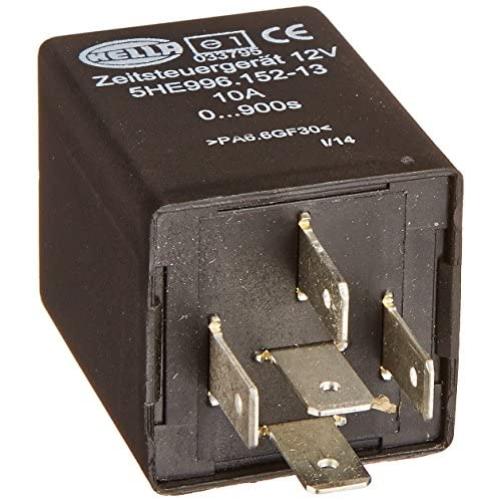 HELLA 996152131 12V Delay-On-Release, Time Delay Relay, Black