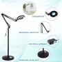 Magnifying Floor Lamp, Addie Super Bright 3-in-1 Facial Magnifier Lamp - 2.25x Dimmable Full Spectrum Natural Daylight Sunlight LED Standing Light with Utility Clamp, Desk/ Task Craft Lamp-Black