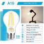 Ascher 60 Watt Equivalent, E26 LED Filament Light Bulbs, Daylight White 4000K, Non-Dimmable, Classic Clear Glass, A19 LED Light Bulb/6-Pack