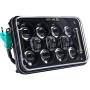 Newest 60W 4x6 Inch LED Headlights with DRL for H4651 H4652 H4656 H4666 H6545 Freightliner Kenworth Peterbilt International Volvo Sterling Western Star Mack(Black 4Pcs)