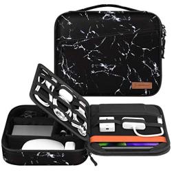 Electronic Organizer Bag, FINPAC Portable Accessories Storage for Cable/Cord/Charger/Phone/USB/SD Card, Portfolio Tablet Sleeve Carrying Case for iPad Pro 11 in/10.2'' New iPad/10.5'' iPad Air/9.7'' iPad
