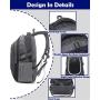 Backpack for School College Student Sturdy Bookbag Travel Business with USB Charging Port Laptop compartment Chest Straps Anti Theft Night Light Reflective (Black)