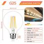G25 LED Edison Dimmable Globe Light Bulbs 100W Equivalent 1200LM 2700K Soft Warm White LED Vanity Light 8W E26 Medium Base Vintage Filament Bulbs for Bedroom Bathroom Makeup Mirror Pendant 4 Packs