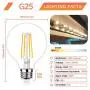 G25 LED Edison Dimmable Globe Light Bulbs 100W Equivalent 1200LM 2700K Soft Warm White LED Vanity Light 8W E26 Medium Base Vintage Filament Bulbs for Bedroom Bathroom Makeup Mirror Pendant 4 Packs G25 LED Edison Dimmable Globe Light Bulbs 100W Equivalent 1200LM 2700K Soft Warm White LED Vanity Light 8W E26 Medium Base Vintage Filament Bulbs for Bedroom Bathroom Makeup Mirror Pendant 4 Packs