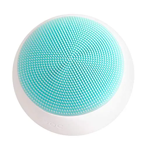 DOCO Sonic Facial Cleansing Brush ROUNDIE Waterproof Rechargeable Super Soft Gentle Exfoliation Customizable Intensities for All Skin Types