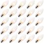 25 Pack C9 Incandescent Bulb, C9 Christmas Replacement Light Bulb for Christmas String Light, E17 Intermediate Base, 7 Watt, Clear