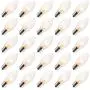25 Pack C9 Incandescent Bulb, C9 Christmas Replacement Light Bulb for Christmas String Light, E17 Intermediate Base, 7 Watt, Clear