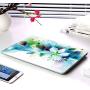 HRH 2 in 1 Blue Watercolor Flowers Laptop Body Shell Protective PC Hard Case Cover Silicone Keyboard Cover for MacBook Old Pro 13''Inch WITH CD-ROM Drive (A1278),Release Early 2012/2011/2010/2009/2008