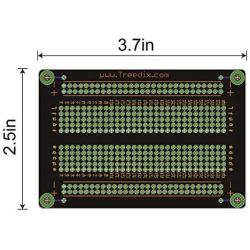 Treedix 4 pcs Universal Board Solderable BreadBoard PCB Prototype Shield Board Double Sided Tinned Gold Plated Holes Compatible with Arduino Kit Raspberry Pi Shield Prototyping and Testing (Mode 2)