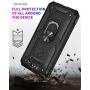 YZOK Compatible with LG Aristo 5 Case,with HD Screen Protector Phoenix 5,Case,[Military Grade] Ring Car Mount Kickstand Hybrid Hard PC Soft TPU Shockproof Protective Case for LG K8x (Black)