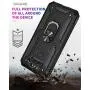 YZOK Compatible with LG Aristo 5 Case,with HD Screen Protector Phoenix 5,Case,[Military Grade] Ring Car Mount Kickstand Hybrid Hard PC Soft TPU Shockproof Protective Case for LG K8x (Black)