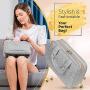Fashionable Hanging Travel Toiletry Bag for Women and Men, Foldable Hygiene Bag, Bathroom, and Shower Organizer Kit with Elastic Band Holders for Toiletries, Cosmetics, Makeup, Brushes (Medium)
