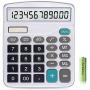 Calculator,12-Digit Solar Battery Basic Calculator,Solar Battery Dual Power with Large LCD Display Office Calculators (Silver)