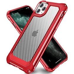 SUPBEC Compatible for iPhone 11 Pro Max Case and [ Screen Protector Tempered Glass x2Pcs] Protective Phone Cover [HeavyDuty Series] Shockproof Silicone for iPhone 11Pro Max Phone Case-Clear Red-6.5''
