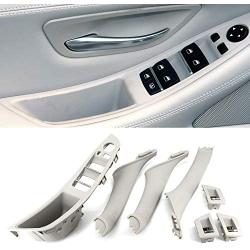 FEXON Light Grey Window Switch Armrest Panel, Inner Door Pull Handle Trim Cover Kits Replacement for 2010-2016 BMW 5 Series 520 523 525 528 530 535 51417225875