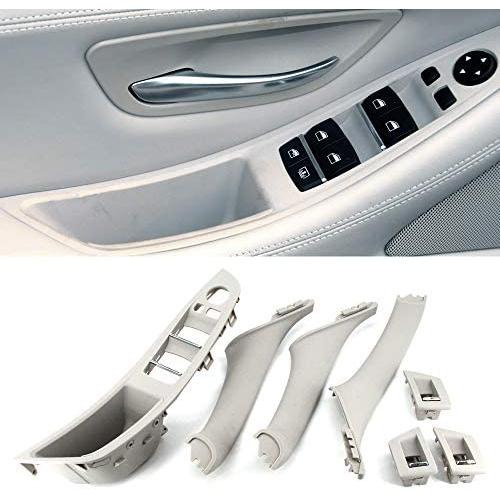 FEXON Light Grey Window Switch Armrest Panel, Inner Door Pull Handle Trim Cover Kits Replacement for 2010-2016 BMW 5 Series 520 523 525 528 530 535 51417225875