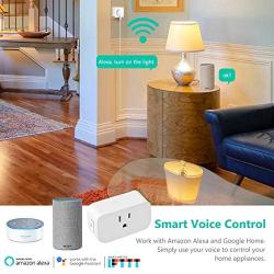 4 Pack 【Upgrade Version】 Smart Plug by LINGANZH. Wi-Fi Socket Remote Control from Anywhere Smart Sockets, Compatible with Alexa and Google Home/Assistant. No hub Required