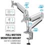 MOUNTUP Dual Monitor Stand Mount- 2 Monitor Arm Desk Mount with Gas Spring, Die-Cast Aluminum Computer Monitor Stand fits 2 Screen 17 to 32 inch - Each Arm Holds up to 17.6LBS MU0024