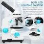 100x-2000x Microscope Kit for Kids & Students, Lab Microscope Kit for Beginners with Led Lights, Microscope Science Kit with Detailed Operating Instructions, Complete Science Accessory Kit