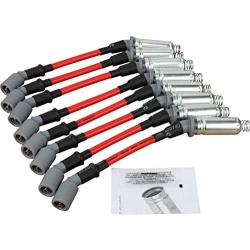 Dragon Fire High Performance 10mm Spark Plug Wires Compatible with 1999-2019 GM Chevy GMC LS1 LS2 LS3 LS6 LS7 Vortec 4.8L 5.3L 6.0L LS1 100 ohm/ft, OE Heat Shield OEM Fit PWJ256