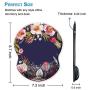 BOSOBO Ergonomic Mouse Pad with Gel Wrist Rest Support, Art Design Floral Wrist Rest Mousepad Pain Relief Flowers Mouse Mat for Office Home Computer Laptops Working Gaming Women Men, Non-Slip PU Base