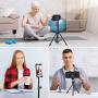 T-SIGN IPad Tripod Stand Reinforced Floor Tablet Mount, Foldable Adjustable Height for iPad Mini, iPad Air, and More 7 to 13 Inch Ipads, Phone Holder, Carrying Case, Bluetooth Remote Control