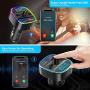 Nulaxy Bluetooth FM Transmitter for Car, QC3.0 & 7 Colors LED Backlit Car Radio Bluetooth Adapter Music Player Hands Free Car Kit with SD Card Slot, Supports USB Flash Drive - NX10 (Black)